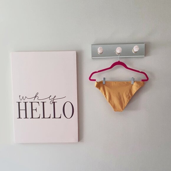 NWT RVCA gold solid shimmer mid rise bikini bottom - Picture 10 of 10